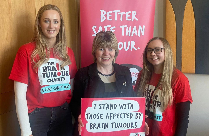 Maria Caulfield, MP for Lewes, speaks with The Brain Tumour Charity in Parliament for Brain Tumour Awareness month