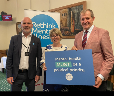 Maria at an event in parliament supporting mental health 